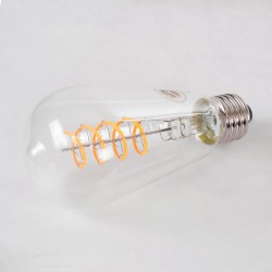 PEAR 99143 Λάμπα E27 ST64 LED 4W 300lm 360° AC 220-240V IP20 Θερμό Λευκό 2700K Dimmable - Soft S Spiral Filament Chip - Διάφανο - Μ6.4 x Π6.4 x Υ14cm - 3 Χρόνια Εγγύηση