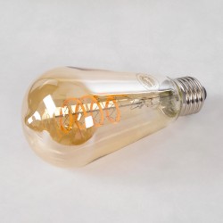 PEAR 99144 Λάμπα E27 ST64 LED 4W 280lm 360° AC 220-240V IP20 Ultra Θερμό Λευκό 2200K Dimmable - Soft S Spiral Filament Chip - Μελί - Μ6.4 x Π6.4 x Υ14cm - 3 Χρόνια Εγγύηση