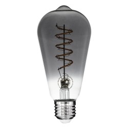 PEAR 99145 Λάμπα E27 ST64 LED 4W 280lm 360° AC 220-240V IP20 Θερμό Λευκό 2700K Dimmable - Soft S Spiral Filament Chip - Μαύρο Φιμέ - Μ6.4 x Π6.4 x Υ14cm - 3 Χρόνια Εγγύηση