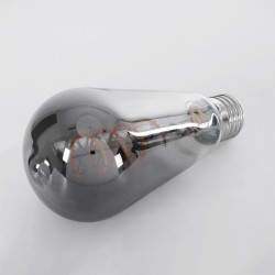 PEAR 99145 Λάμπα E27 ST64 LED 4W 280lm 360° AC 220-240V IP20 Θερμό Λευκό 2700K Dimmable - Soft S Spiral Filament Chip - Μαύρο Φιμέ - Μ6.4 x Π6.4 x Υ14cm - 3 Χρόνια Εγγύηση