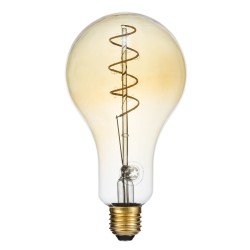 CHERRY 99164 Λάμπα E27 PS30 LED 4W 280lm 360° AC 220-240V IP20 Ultra Θερμό Λευκό 2200K Dimmable - Soft S Spiral Filament Chip - Μελί - Μ9.5 x Π9.5 x Υ17.5cm - 3 Χρόνια Εγγύηση