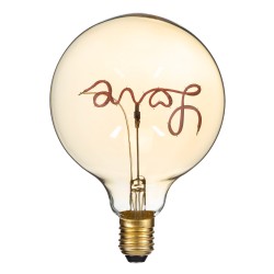 LOVE 99253 Λάμπα E27 G125 LED 2.4W 204lm 360° AC 220-240V IP20 Κόκκινο Dimmable - Filament Chip - Μελί - Μ12.5 x Π12.5 x Υ18cm - 3 Χρόνια Εγγύηση