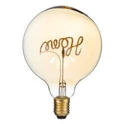 HOME 99254 Λάμπα E27 G125 LED 2.4W 204lm 360° AC 220-240V IP20 Ultra Θερμό Λευκό 2200K Dimmable - Filament Chip - Μελί - Μ12.5 x Π12.5 x Υ18cm - 3 Χρόνια Εγγύηση