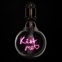 KISS ME 99256 Λάμπα E27 G125 LED 4W 340lm 360° AC 220-240V IP20 Ροζ Dimmable - Filament Chip - Διάφανο - Μ12.5 x Π12.5 x Υ18cm - 3 Χρόνια Εγγύηση