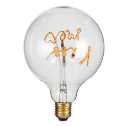 KISS ME 99257 Λάμπα E27 G125 LED 4W 340lm 360° AC 220-240V IP20 Ultra Θερμό Λευκό 2200K Dimmable - Filament Chip - Διάφανο - Μ12.5 x Π12.5 x Υ18cm - 3 Χρόνια Εγγύηση
