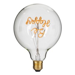 BE HAPPY 99258 Λάμπα E27 G125 LED 4W 340lm 360° AC 220-240V IP20 Ultra Θερμό Λευκό 2200K Dimmable - Filament Chip - Διάφανο - Μ12.5 x Π12.5 x Υ18cm - 3 Χρόνια Εγγύηση