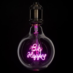 BE HAPPY 99259 Λάμπα E27 G125 LED 4W 340lm 360° AC 220-240V IP20 Ροζ Dimmable - Filament Chip - Διάφανο - Μ12.5 x Π12.5 x Υ18cm - 3 Χρόνια Εγγύηση