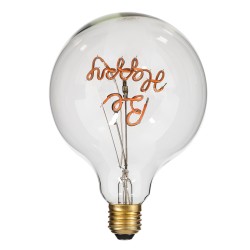 BE HAPPY 99259 Λάμπα E27 G125 LED 4W 340lm 360° AC 220-240V IP20 Ροζ Dimmable - Filament Chip - Διάφανο - Μ12.5 x Π12.5 x Υ18cm - 3 Χρόνια Εγγύηση