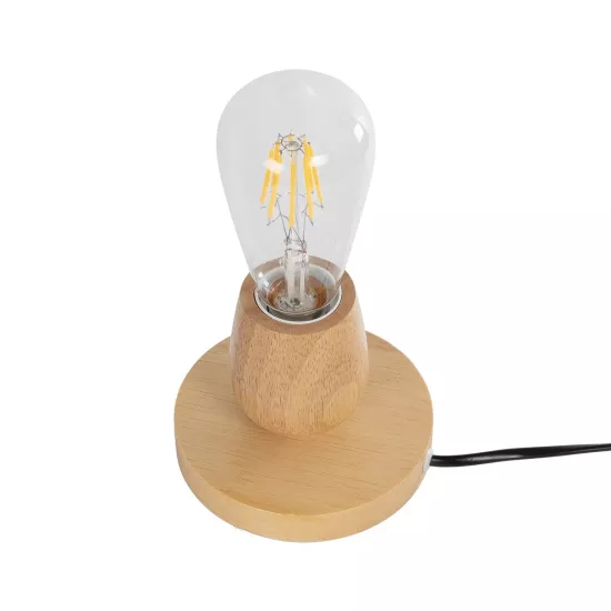 ROUND 99402 Μοντέρνο Επιτραπέζιο Φωτιστικό Πορτατίφ με Ντουί 1 x E27 AC 220-240V IP20 - Μπεζ - M12 x Π12 x Υ10cm