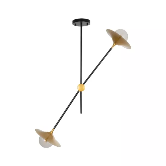 JOLIET 999-0043 Μοντέρνο Φωτιστικό Οροφής με Ντουί 2 x G9 AC 220-240V IP20 - Μαύρο & Χρυσό - Μ93 x Π20 x Υ106cm