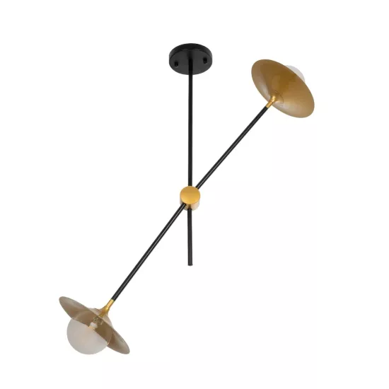 JOLIET 999-0043 Μοντέρνο Φωτιστικό Οροφής με Ντουί 2 x G9 AC 220-240V IP20 - Μαύρο & Χρυσό - Μ93 x Π20 x Υ106cm