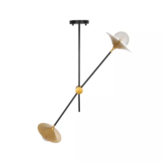 JOLIET 999-0043 Μοντέρνο Φωτιστικό Οροφής με Ντουί 2 x G9 AC 220-240V IP20 - Μαύρο & Χρυσό - Μ93 x Π20 x Υ106cm