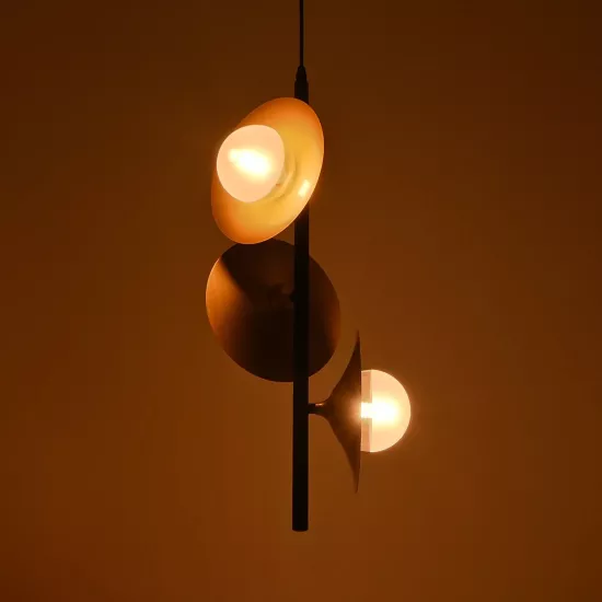 JOLIET 999-0046 Μοντέρνο Κρεμαστό Φωτιστικό Οροφής με Ντουί 3 x G9 AC 220-240V IP20 - Μαύρο & Χρυσό - Μ27 x Π27 x Y62cm