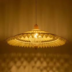 VENTALIA 999-0066 Boho Κρεμαστό Φωτιστικό Οροφής με Ντουί 1 x E27 AC 220-240V IP20 - Μπεζ - Μ83 x Π83 x Υ36cm