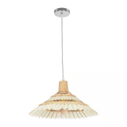 VENTALIA 999-0068 Boho Κρεμαστό Φωτιστικό Οροφής με Ντουί 1 x E27 AC 220-240V IP20 - Μπεζ - Μ40 x Π40 x Y23cm