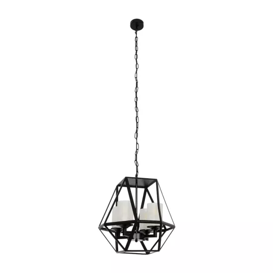 DASTAR 999-0091 Vintage Κρεμαστό Φωτιστικό Οροφής με Ντουί 4 x E27 AC 220-240V IP20 - Μαύρο & Λευκό - Μ42 x Π42 x Υ43cm