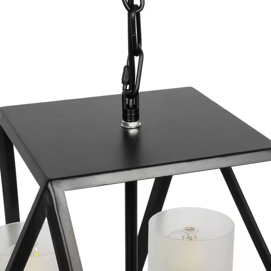 DASTAR 999-0091 Vintage Κρεμαστό Φωτιστικό Οροφής με Ντουί 4 x E27 AC 220-240V IP20 - Μαύρο & Λευκό - Μ42 x Π42 x Υ43cm