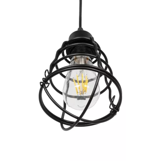 ALDO 999-0096 Vintage Κρεμαστό Φωτιστικό Οροφής με Ντουί 1 x E27 AC 220-240V IP20 - Μαύρο - Μ15 x Π15 x Υ24cm