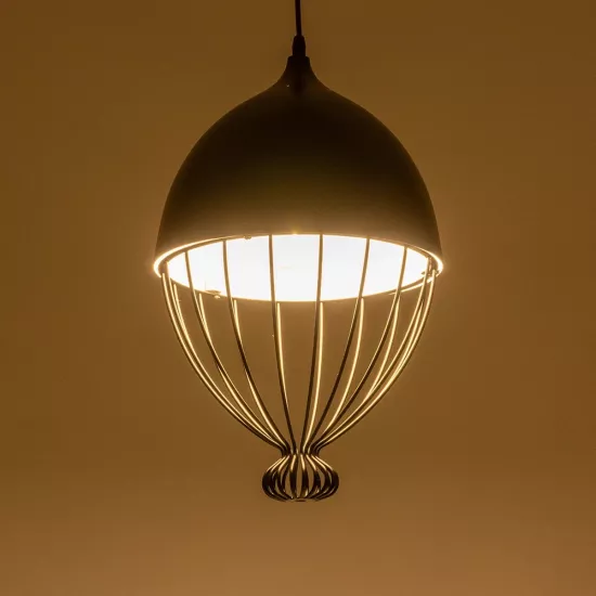 CANARIO 999-0111 Vintage Κρεμαστό Φωτιστικό Οροφής με Ντουί 1 x E27 AC 220-240V IP20 - Μαύρο - Μ28 x Π28 x Υ47cm