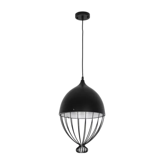 CANARIO 999-0111 Vintage Κρεμαστό Φωτιστικό Οροφής με Ντουί 1 x E27 AC 220-240V IP20 - Μαύρο - Μ28 x Π28 x Υ47cm