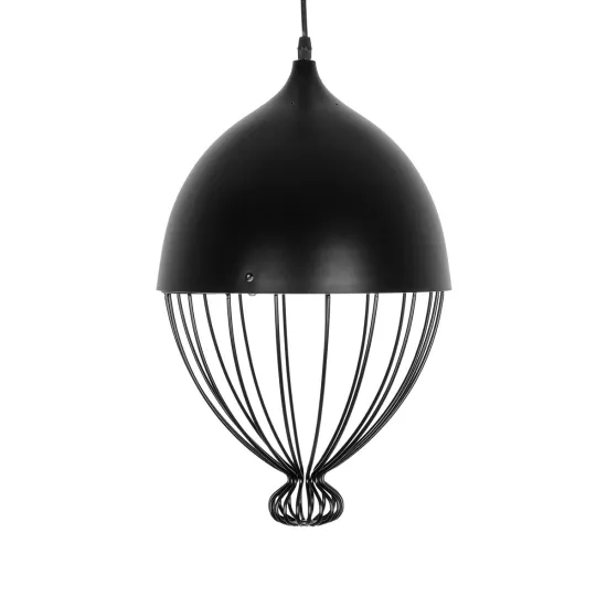 CANARIO 999-0111 Vintage Κρεμαστό Φωτιστικό Οροφής με Ντουί 1 x E27 AC 220-240V IP20 - Μαύρο - Μ28 x Π28 x Υ47cm