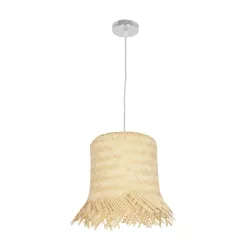 HAWAII 999-0125 Boho Κρεμαστό Φωτιστικό Οροφής με Ντουί 1 x E27 AC 220-240V IP20 - Μπεζ - Μ30 x Π30 x Υ30cm