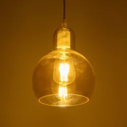 LUCREZIA 999-0143 Μοντέρνο Κρεμαστό Φωτιστικό Οροφής με Ντουί 1 x E27 AC 220-240V IP20 - Μελί - Μ18 x Π18 x Υ24cm