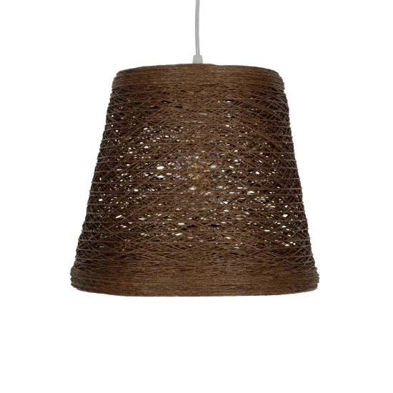 PLAYROOM 999-0145 Vintage Κρεμαστό Φωτιστικό Οροφής με Ντουί 1 x E27 AC 220-240V IP20 - Καφέ - Μ30 x Π30 x Υ30cm