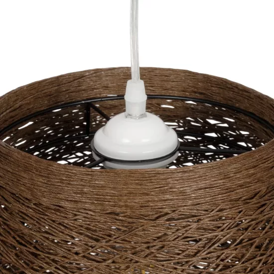 PLAYROOM 999-0145 Vintage Κρεμαστό Φωτιστικό Οροφής με Ντουί 1 x E27 AC 220-240V IP20 - Καφέ - Μ30 x Π30 x Υ30cm