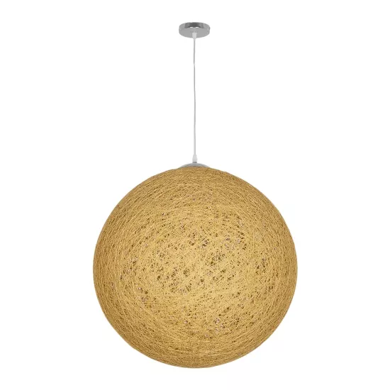 OCEANA 999-0155 Boho Κρεμαστό Φωτιστικό Οροφής με Ντουί 1 x E27 AC 220-240V IP20 - Μπεζ & Χρυσό - Μ60 x Π60 x Υ60cm