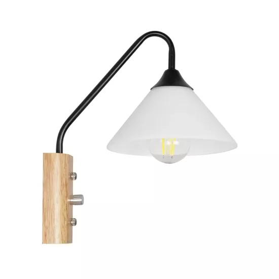 ALESSIA 999-0177 Μοντέρνο Φωτιστικό Τοίχου - Απλίκα με Ντουί 1 x E27 AC 220-240V IP20 - Μπεζ & Μαύρο - Μ18 x Π26 x Υ29cm