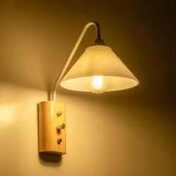 ALESSIA 999-0178 Μοντέρνο Φωτιστικό Τοίχου - Απλίκα με Ντουί 1 x E27 AC 220-240V IP20 - Μπεζ & Λευκό - Μ18 x Π26 x Υ29cm