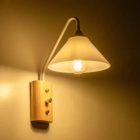 ALESSIA 999-0178 Μοντέρνο Φωτιστικό Τοίχου - Απλίκα με Ντουί 1 x E27 AC 220-240V IP20 - Μπεζ & Λευκό - Μ18 x Π26 x Υ29cm