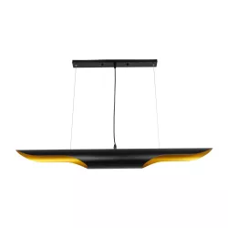 ESTERINA 999-0180 Μοντέρνο Κρεμαστό Φωτιστικό Οροφής με Ντουί 2 x E27 AC 220-240V IP20 - Μαύρο & Χρυσό - Μ100 x Π10 x Y10cm