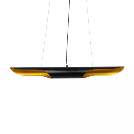 ESTERINA 999-0180 Μοντέρνο Κρεμαστό Φωτιστικό Οροφής με Ντουί 2 x E27 AC 220-240V IP20 - Μαύρο & Χρυσό - Μ100 x Π10 x Y10cm