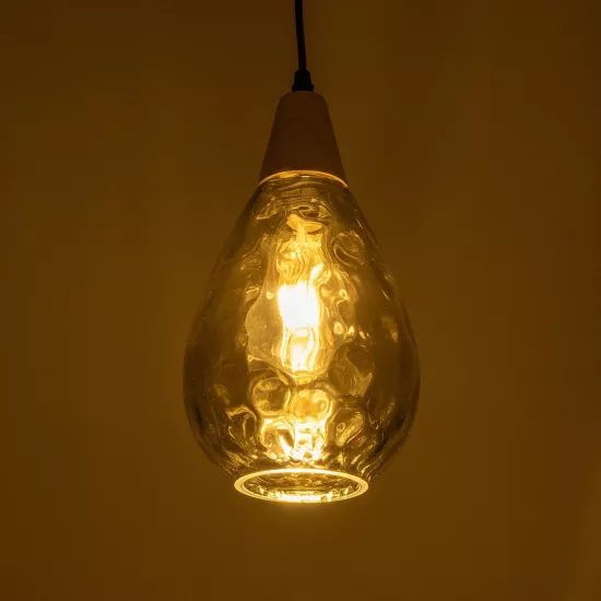 NOAH 999-0184 Μοντέρνο Κρεμαστό Φωτιστικό Οροφής με Ντουί 1 x E27 AC 220-240V IP20 - Γκρι & Μπεζ - Μ16 x Π16 x Υ30cm