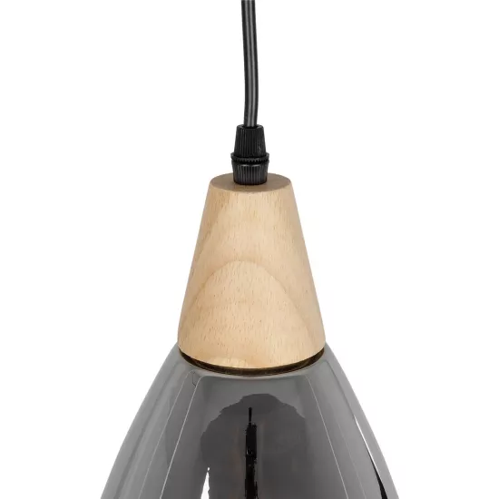 NOAH 999-0184 Μοντέρνο Κρεμαστό Φωτιστικό Οροφής με Ντουί 1 x E27 AC 220-240V IP20 - Γκρι & Μπεζ - Μ16 x Π16 x Υ30cm