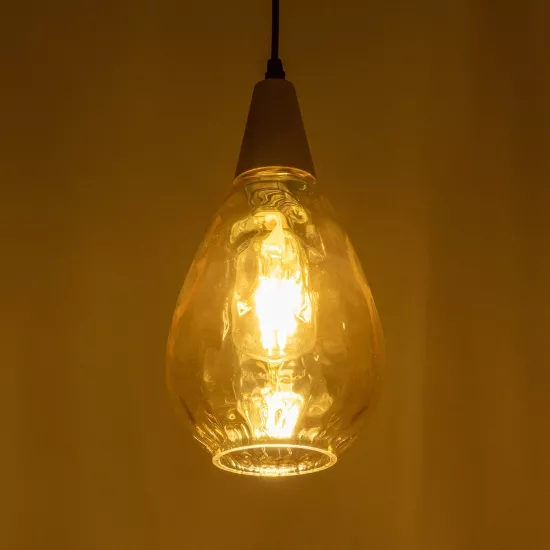 NOAH 999-0185 Μοντέρνο Κρεμαστό Φωτιστικό Οροφής με Ντουί 1 x E27 AC 220-240V IP20 - Μελί & Μπεζ - Μ16 x Π16 x Υ32cm