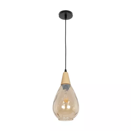 NOAH 999-0185 Μοντέρνο Κρεμαστό Φωτιστικό Οροφής με Ντουί 1 x E27 AC 220-240V IP20 - Μελί & Μπεζ - Μ16 x Π16 x Υ32cm