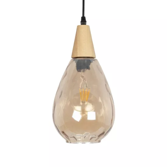 NOAH 999-0185 Μοντέρνο Κρεμαστό Φωτιστικό Οροφής με Ντουί 1 x E27 AC 220-240V IP20 - Μελί & Μπεζ - Μ16 x Π16 x Υ32cm