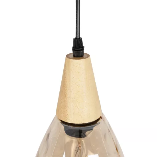 NOAH 999-0185 Μοντέρνο Κρεμαστό Φωτιστικό Οροφής με Ντουί 1 x E27 AC 220-240V IP20 - Μελί & Μπεζ - Μ16 x Π16 x Υ32cm