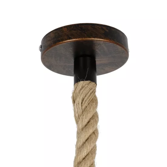 CAMBER 999-0200 Vintage Κρεμαστό Φωτιστικό Οροφής με Ντουί 1 x E27 AC 220-240V IP20 - Χάλκινο & Μπεζ - Μ12 x Π12 x Υ80cm