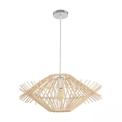 SASSO 999-0201 Boho Κρεμαστό Φωτιστικό Οροφής με Ντουί 1 x E27 AC 220-240V IP20 - Μπεζ - Μ50 x Π50 x Y23cm