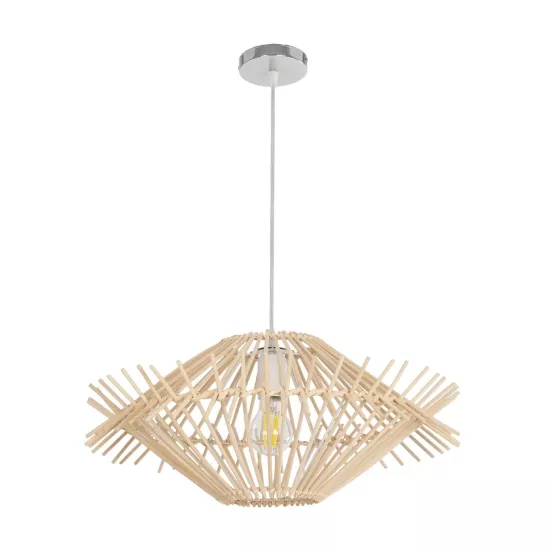 SASSO 999-0201 Boho Κρεμαστό Φωτιστικό Οροφής με Ντουί 1 x E27 AC 220-240V IP20 - Μπεζ - Μ50 x Π50 x Y23cm