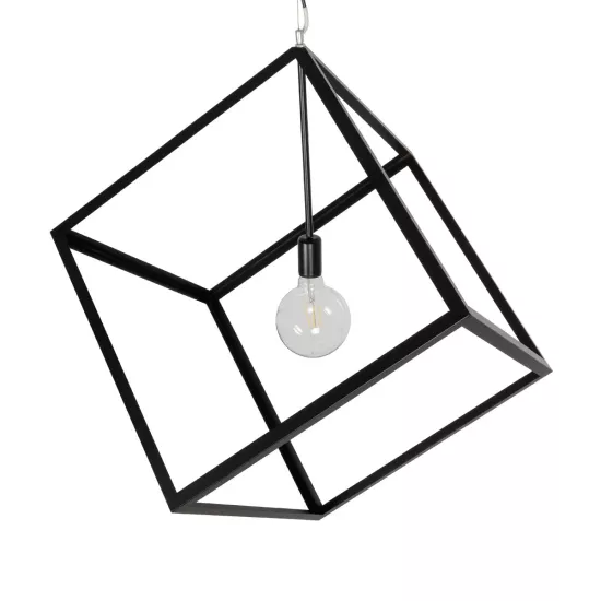 CUBE 999-0215 Μοντέρνο Κρεμαστό Φωτιστικό Οροφής με Ντουί 1 x E27 AC 220-240V IP20 - Μαύρο - Μ70 x Π70 x Υ87cm