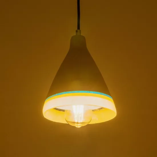 BEVIN 999-0219 Μοντέρνο Κρεμαστό Φωτιστικό Οροφής με Ντουί 1 x E27 AC 220-240V IP20 - Πολύχρωμο - Μ17 x Π17 x Υ21,5cm