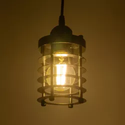 DARSEY 999-0227 Vintage Κρεμαστό Φωτιστικό Οροφής με Ντουί 1 x E27 AC 220-240V IP20 - Μαύρο - Μ10 x Π10 x Υ19cm