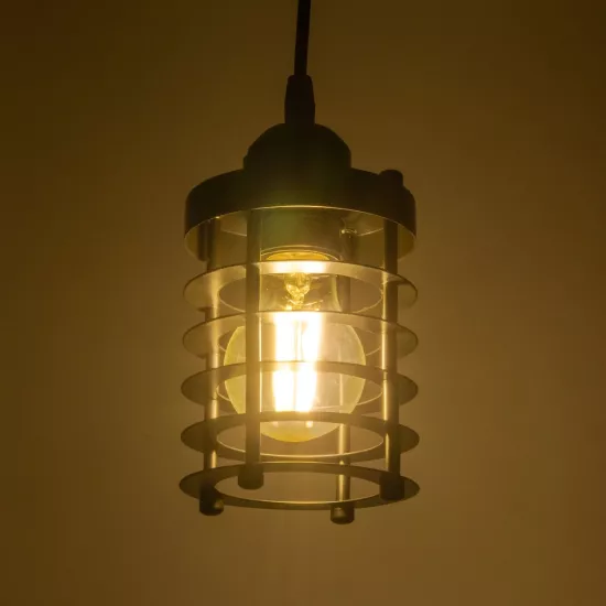 DARSEY 999-0227 Vintage Κρεμαστό Φωτιστικό Οροφής με Ντουί 1 x E27 AC 220-240V IP20 - Μαύρο - Μ10 x Π10 x Υ19cm