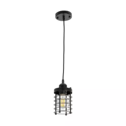 DARSEY 999-0227 Vintage Κρεμαστό Φωτιστικό Οροφής με Ντουί 1 x E27 AC 220-240V IP20 - Μαύρο - Μ10 x Π10 x Υ19cm