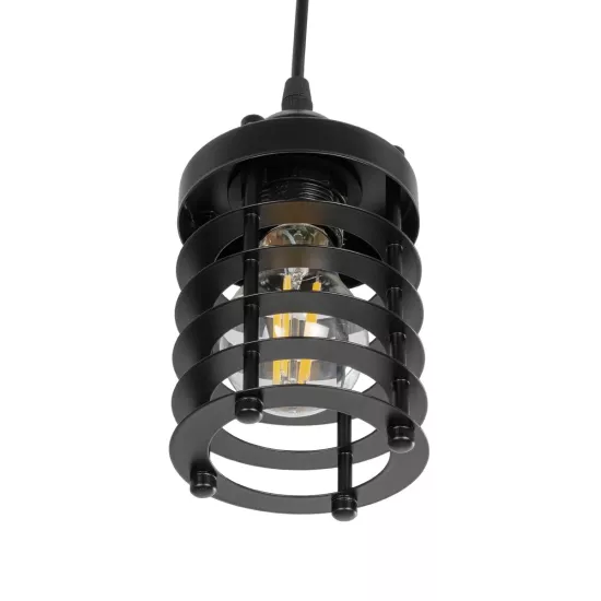 DARSEY 999-0227 Vintage Κρεμαστό Φωτιστικό Οροφής με Ντουί 1 x E27 AC 220-240V IP20 - Μαύρο - Μ10 x Π10 x Υ19cm